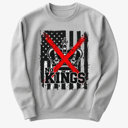 No Kings Statement Tee-Sweater-Gray Heather