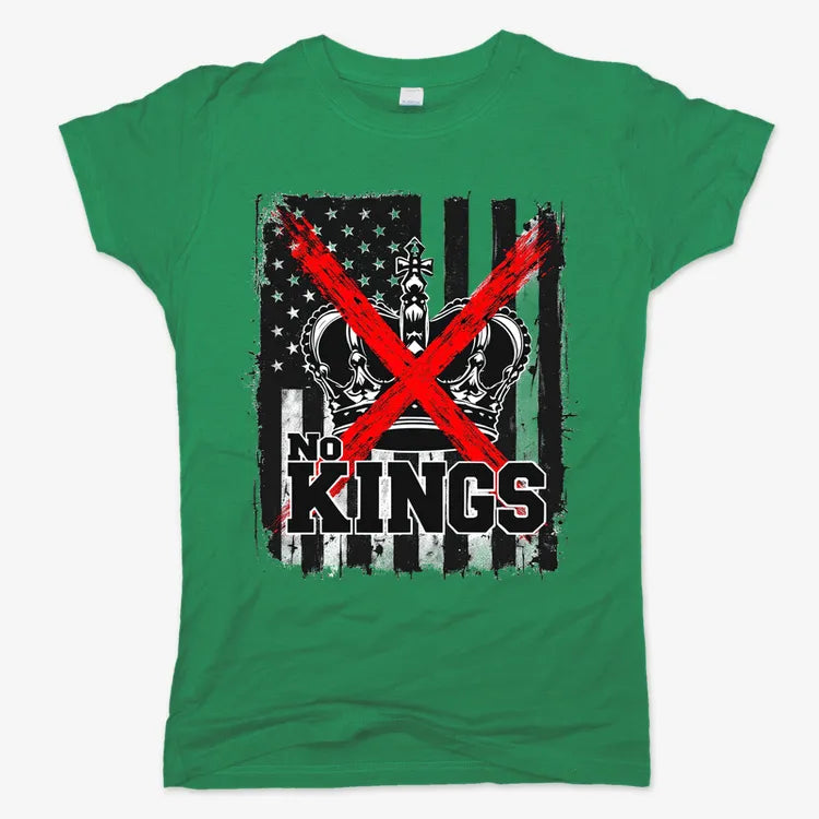No Kings Statement Tee-Women's T-Shirt-Lucky Green