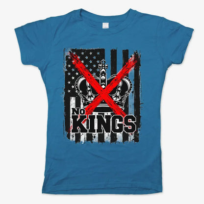 No Kings Statement Tee-Women's T-Shirt-Sky Blue