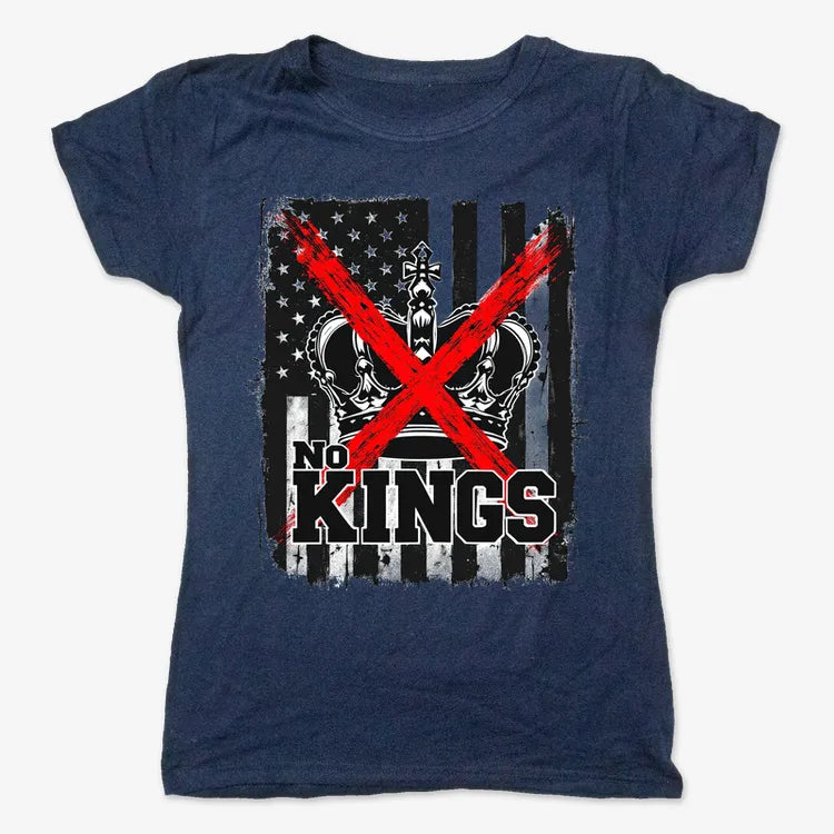 No Kings Statement Tee-Women's T-Shirt-True Navy