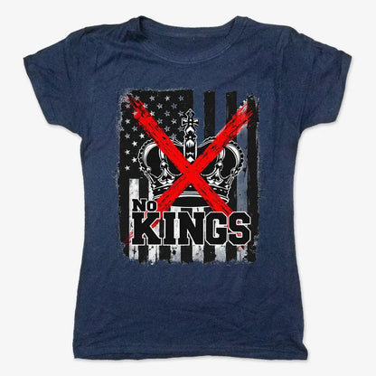 No Kings Statement Tee-Women's T-Shirt-True Navy