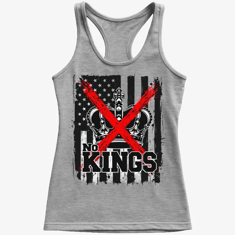 No Kings Statement Tee-Women's Tank Top-Gray Granite