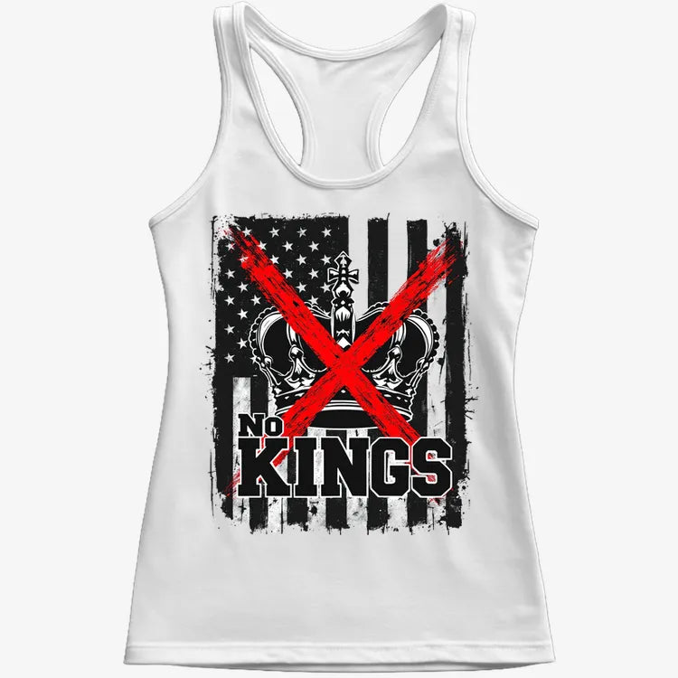 No Kings Statement Tee-Women's Tank Top-Snow