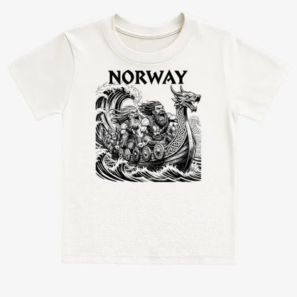 NORWAY Viking Warriors on the Sea-Kids T-Shirt-White