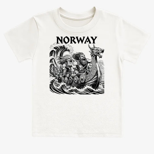 NORWAY Viking Warriors on the Sea-Kids T-Shirt-White