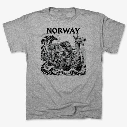 NORWAY Viking Warriors on the Sea-Men's T-Shirt-Gray Heather