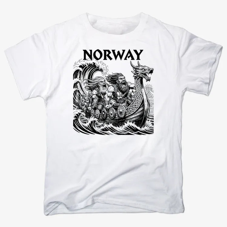 NORWAY Viking Warriors on the Sea-Men's T-Shirt-White
