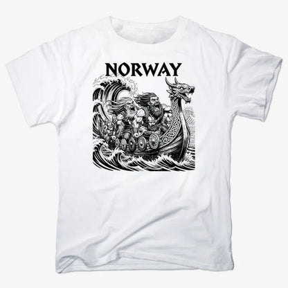 NORWAY Viking Warriors on the Sea-Men's T-Shirt-White