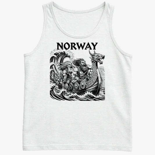 NORWAY Viking Warriors on the Sea-Men's Tank Top-White