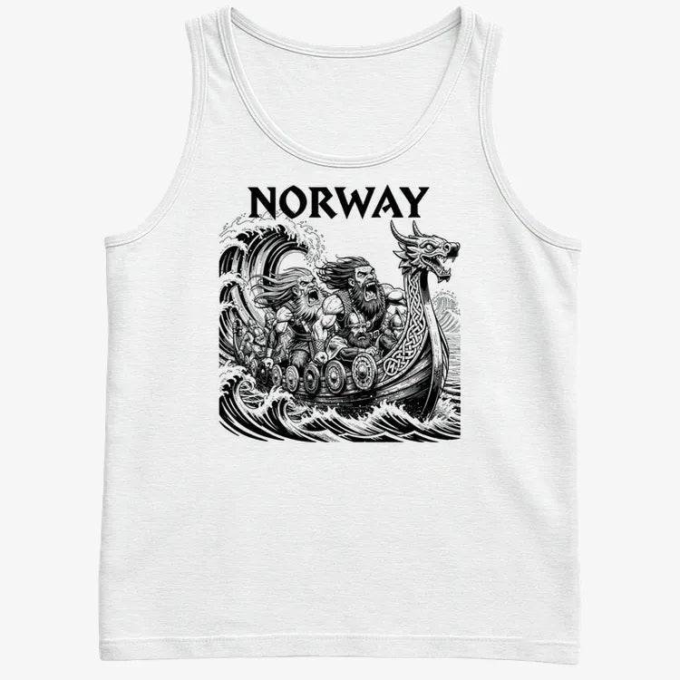 NORWAY Viking Warriors on the Sea-Men's Tank Top-White