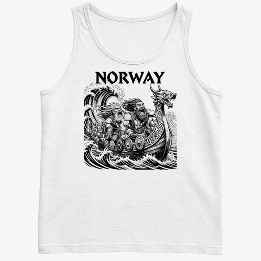 NORWAY Viking Warriors on the Sea-Men's Tank Top-White