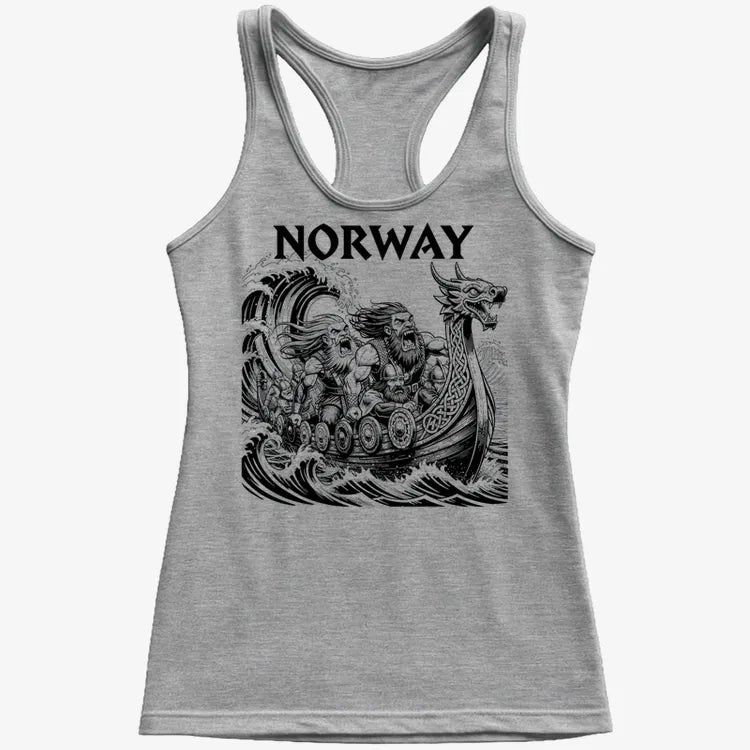 NORWAY Viking Warriors on the Sea-Women's Tank Top-Gray Granite