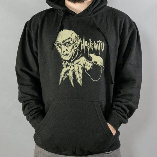 Nosferatu Vampire graphic Hoodie in Black