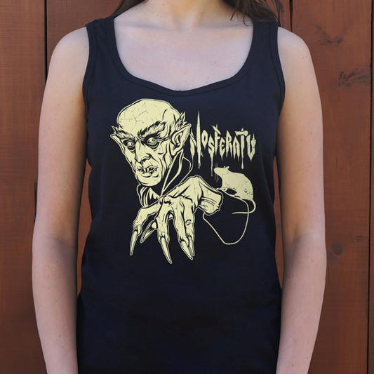 Nosferatu Vampire graphic Women's Tank Top in Midnight