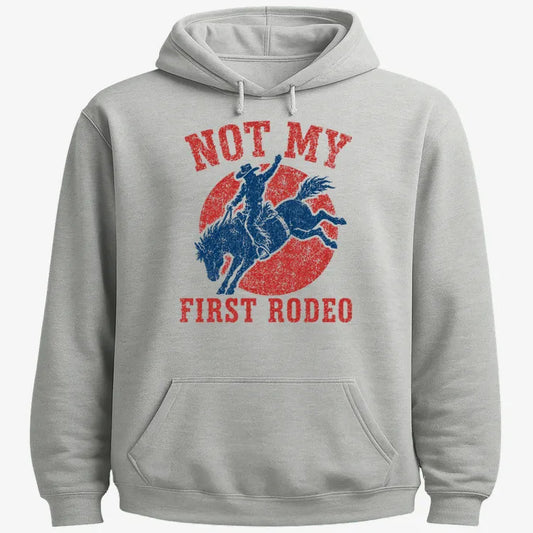 Not My First Rodeo-Hoodie-Gray Heather