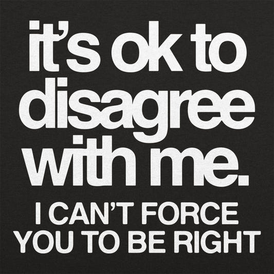 It's Ok to Disagree with Me Sarcastic Quote graphic tee design