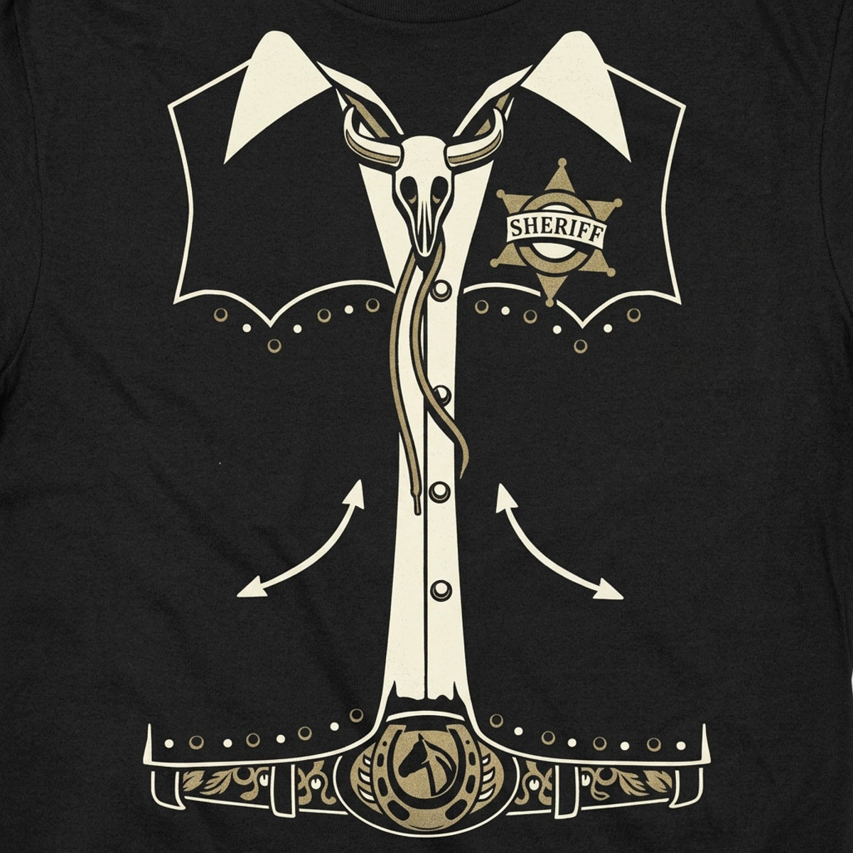Old Time Sheriff Western Costume with Badge and Bolo Tie detail