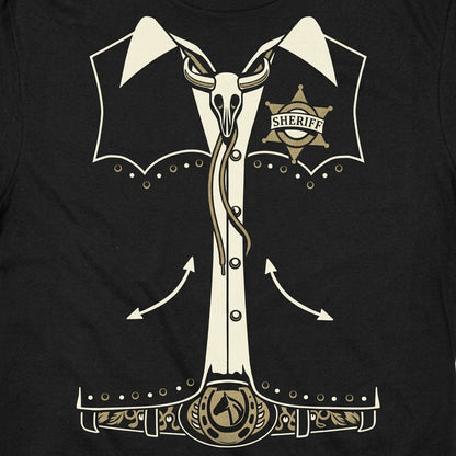Old Time Sheriff Western Costume with Badge and Bolo Tie detail