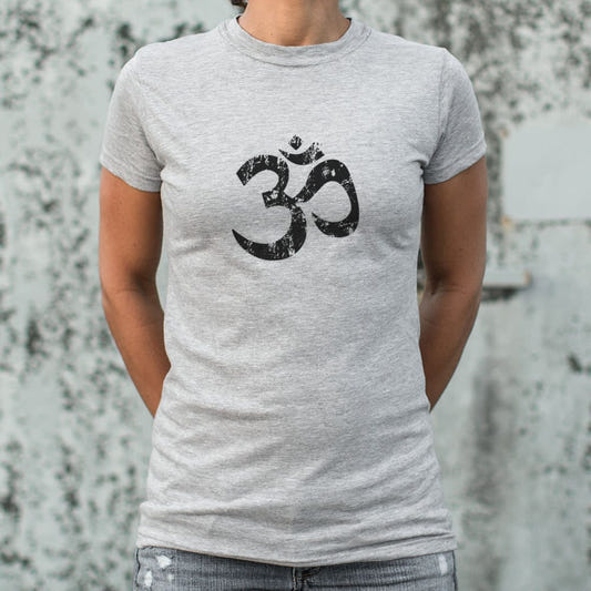 Om Symbol Yoga Meditation Design graphic Women's T-Shirt in Gray Granite