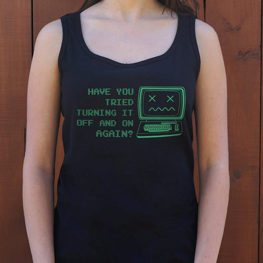 Have You Tried Turning It Off and On Again Dead Computer graphic Women's Tank Top in Midnight