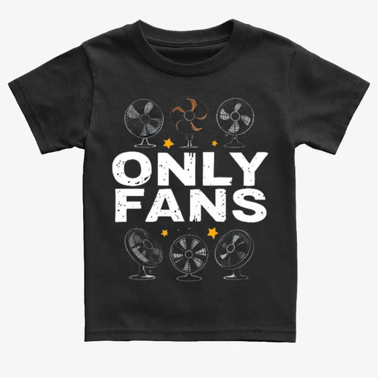 Only Fans: Punny Graphic Tee Kids T-Shirt in Black