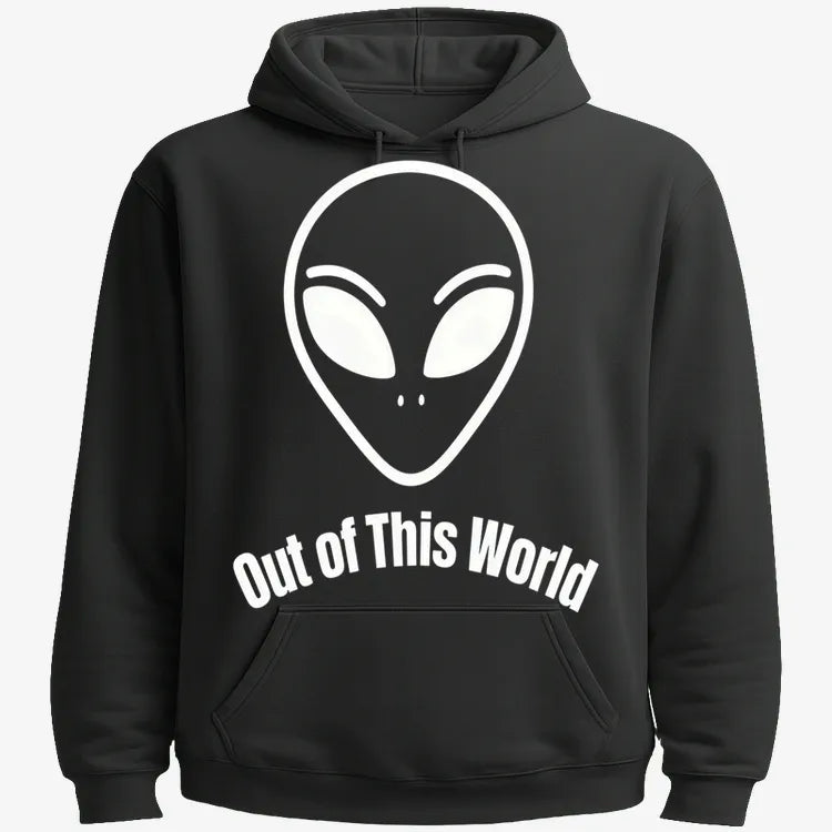 Out of This World Alien Graphic-Hoodie-Black
