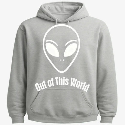 Out of This World Alien Graphic-Hoodie-Gray Heather