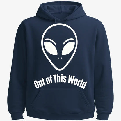 Out of This World Alien Graphic-Hoodie-Navy Blue