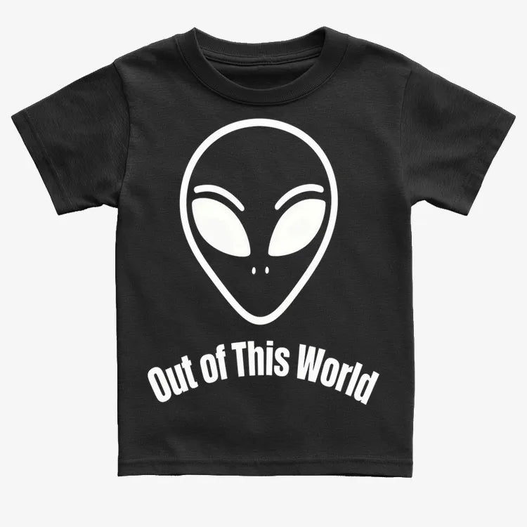 Out of This World Alien Graphic-Kids T-Shirt-Black