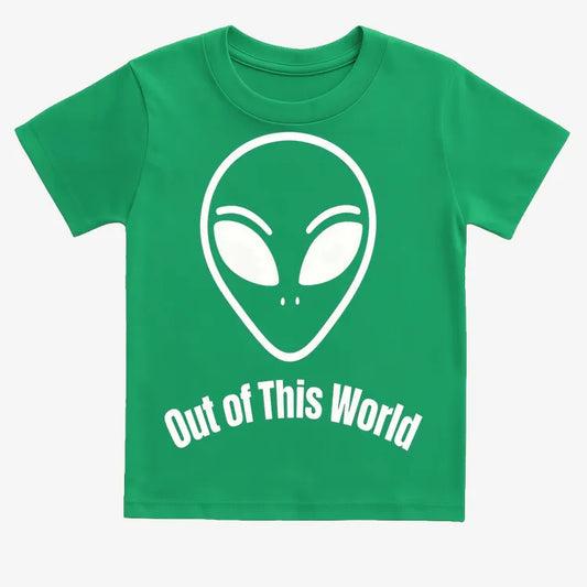 Out of This World Alien Graphic-Kids T-Shirt-Green