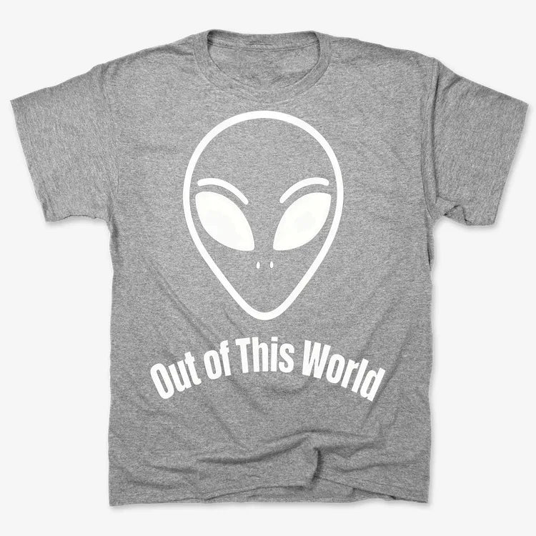 Out of This World Alien Graphic-Men's T-Shirt-Gray Heather