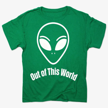 Out of This World Alien Graphic-Men's T-Shirt-Kelly Green Heather