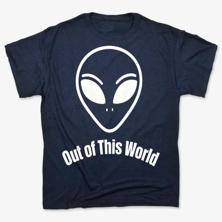 Out of This World Alien Graphic-Men's T-Shirt-Navy Blue