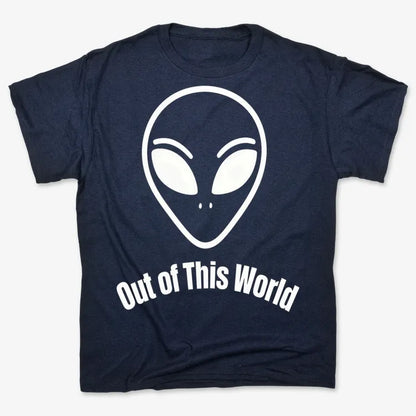 Out of This World Alien Graphic-Men's T-Shirt-Navy Blue