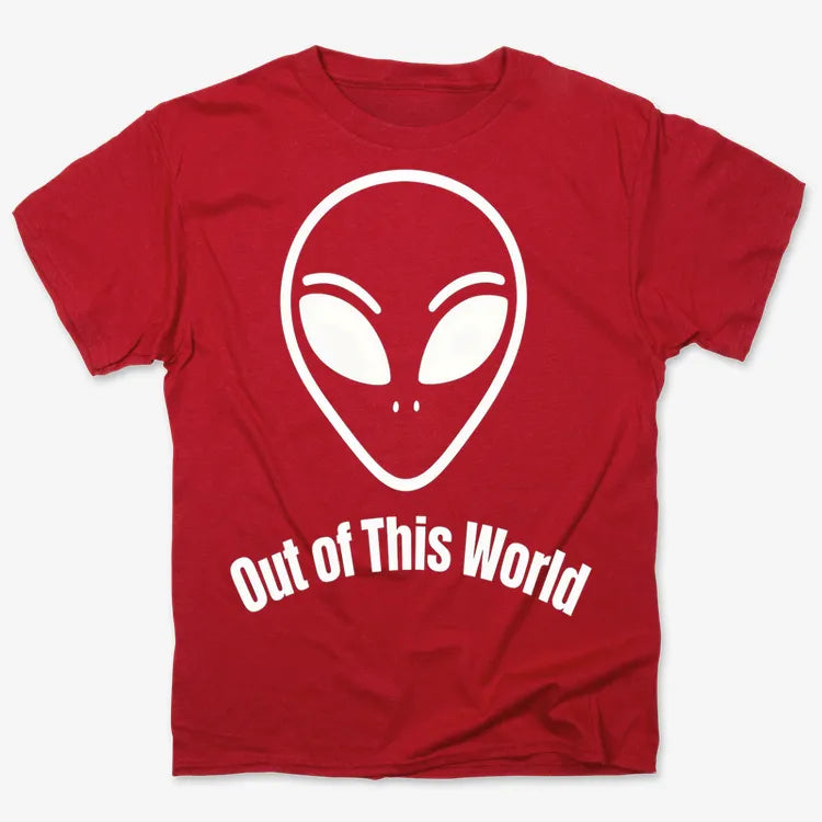 Out of This World Alien Graphic-Men's T-Shirt-Red
