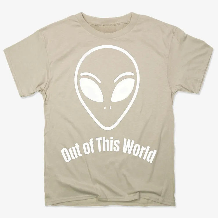 Out of This World Alien Graphic-Men's T-Shirt-Sand