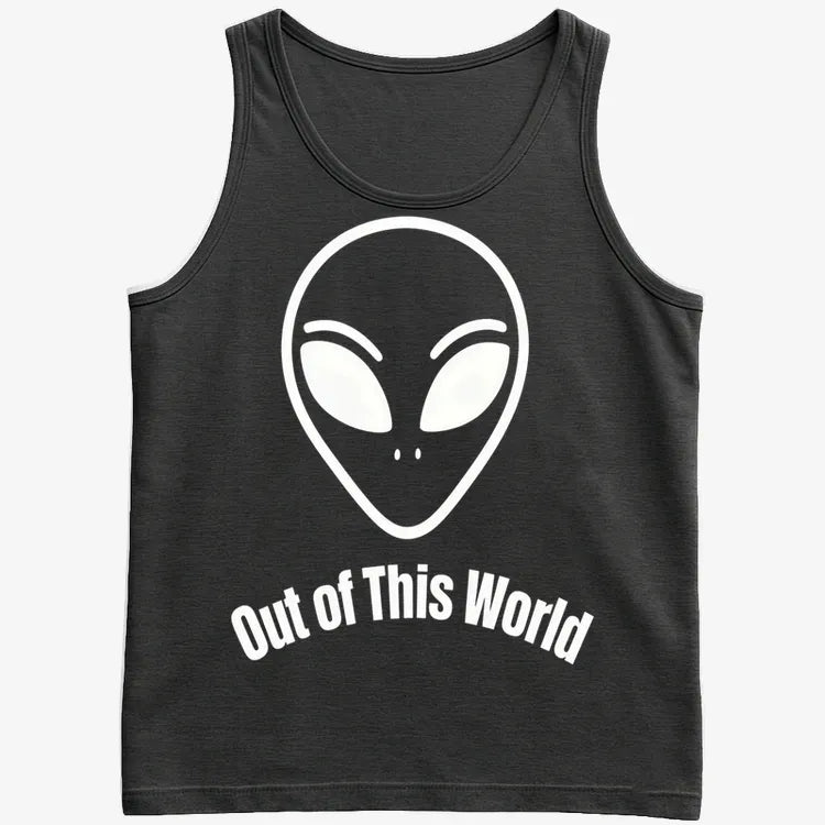 Out of This World Alien Graphic-Men's Tank Top-Black