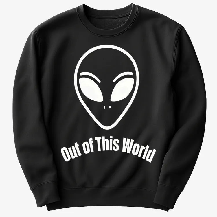 Out of This World Alien Graphic-Sweater-Black