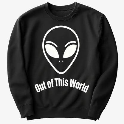 Out of This World Alien Graphic-Sweater-Black
