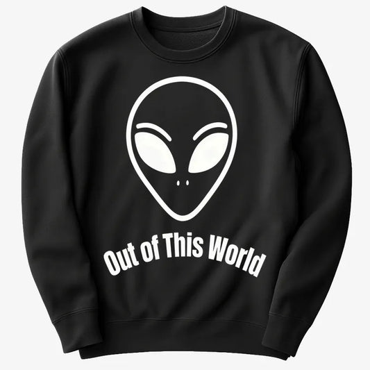 Out of This World Alien Graphic-Sweater-Black