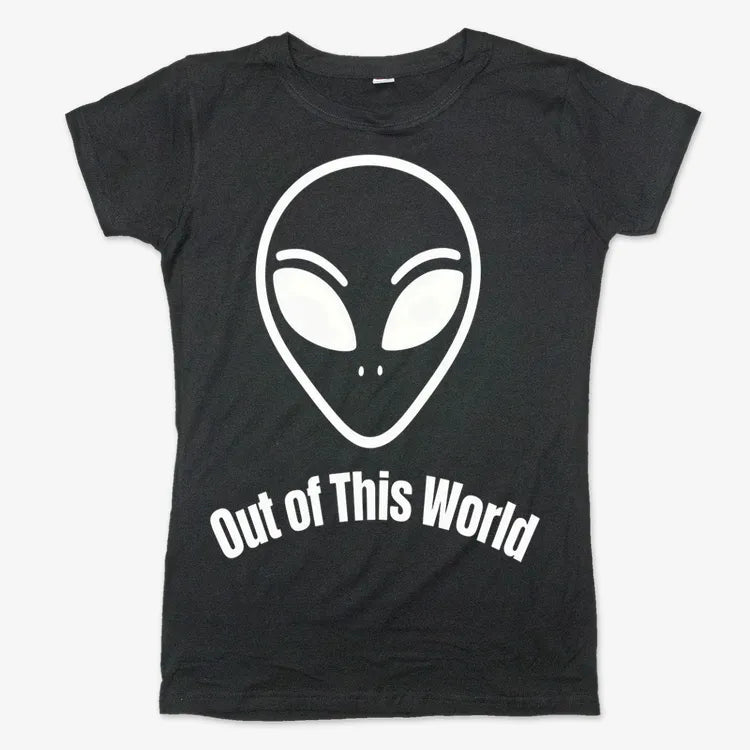Out of This World Alien Graphic-Women's T-Shirt-Midnight