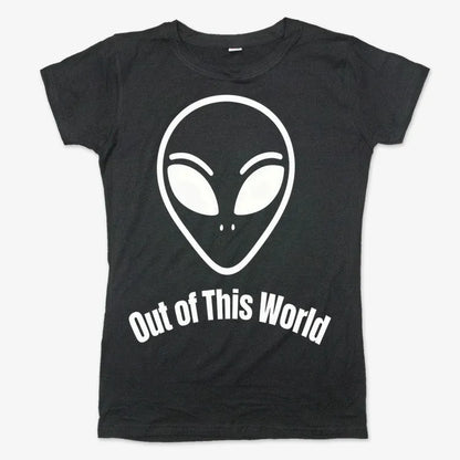 Out of This World Alien Graphic-Women's T-Shirt-Midnight