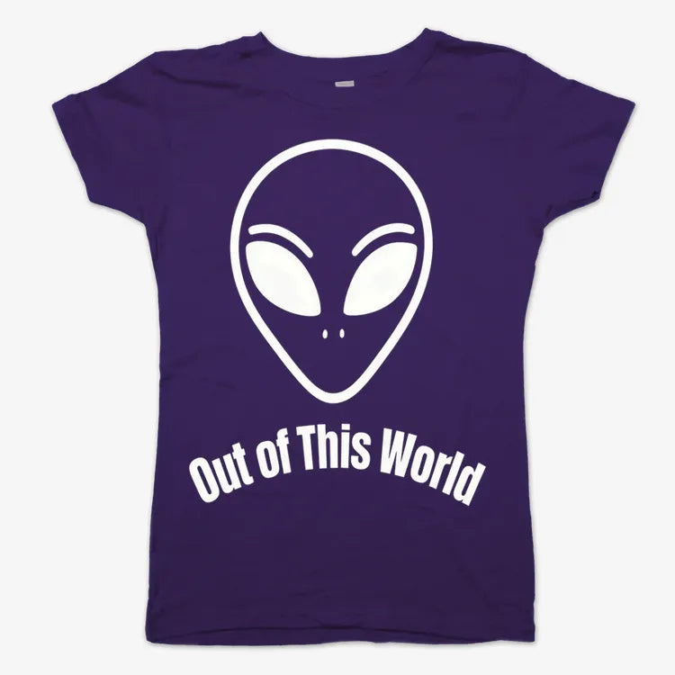 Out of This World Alien Graphic-Women's T-Shirt-Violet