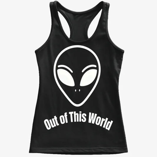 Out of This World Alien Graphic-Women's Tank Top-Midnight