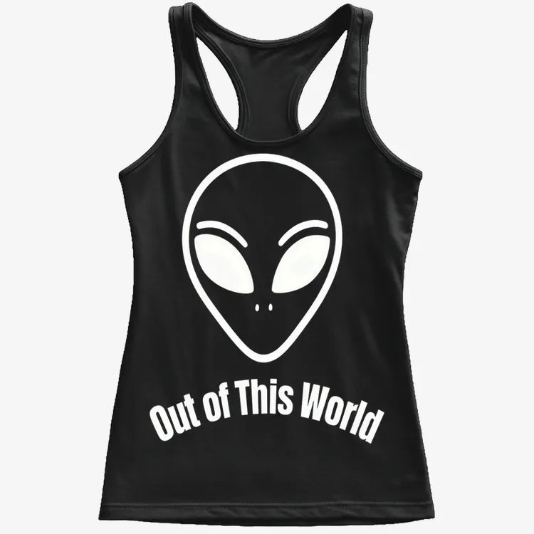 Out of This World Alien Graphic-Women's Tank Top-Midnight