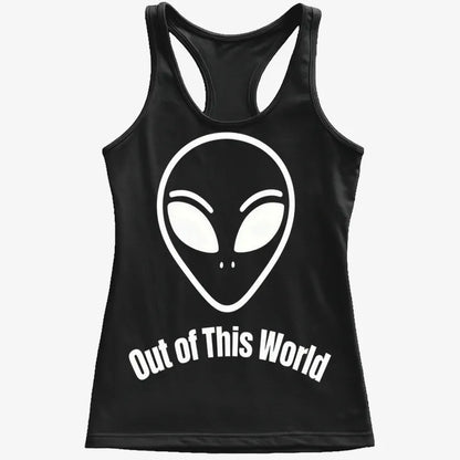 Out of This World Alien Graphic-Women's Tank Top-Midnight
