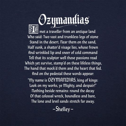 Ozymandias Full Poem by Percy Shelley graphic tee design