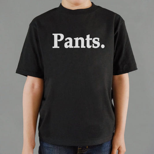Pants Bold Typography Statement graphic Kids T-Shirt in Black