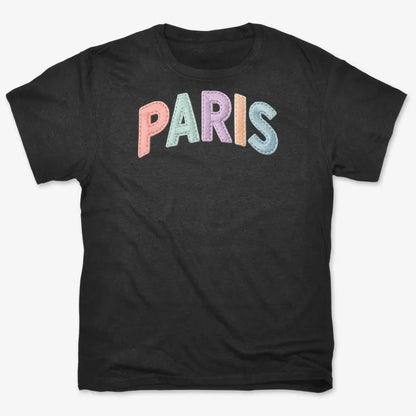 PARIS Vintage Style Lettering-Men's T-Shirt-Black