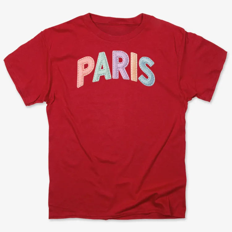 PARIS Vintage Style Lettering-Men's T-Shirt-Red